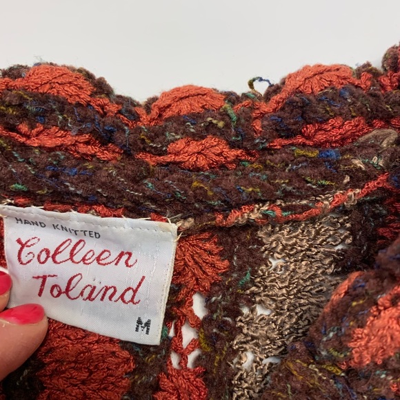 Colleen Toland Handknit Open Cardigan Medium lk Coogi - Picture 3 of 6